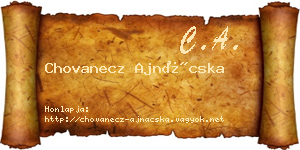 Chovanecz Ajnácska névjegykártya